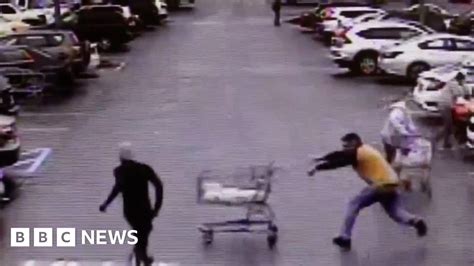 Customer Knocks Shoplifting Suspect Off His Feet Bbc News