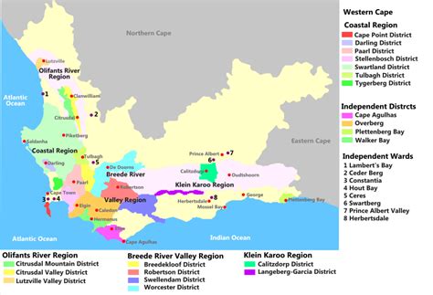 Map Of Western Cape South Africa