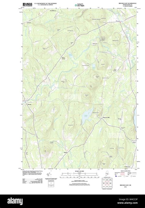 Maine Usgs Historical Map Brooks East 20110906 Tm Restoration Stock