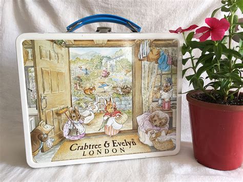 Vintage 1985 Beatrix Potter Crabtree And Evelyn Metal Lunch Box Etsy Shabby Decor Vintage