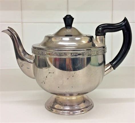 Ni Viners Of Sheffield Silver Alpha Plate Teapot Epns Ebay Tea