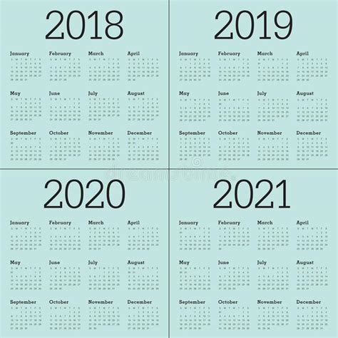 Kalender För 2018 Och 2019 Stock Illustrationer Illustration Av Vägg