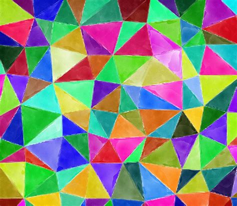 Colorful Geometric Triangle Pattern Painting By Geert Ruijs Fine Art