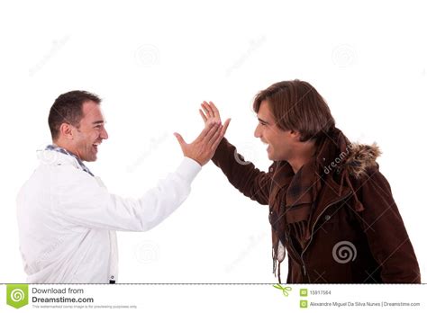 Two Casual Men Greeting , Isolated On White Stock Photo - Image of guys ...