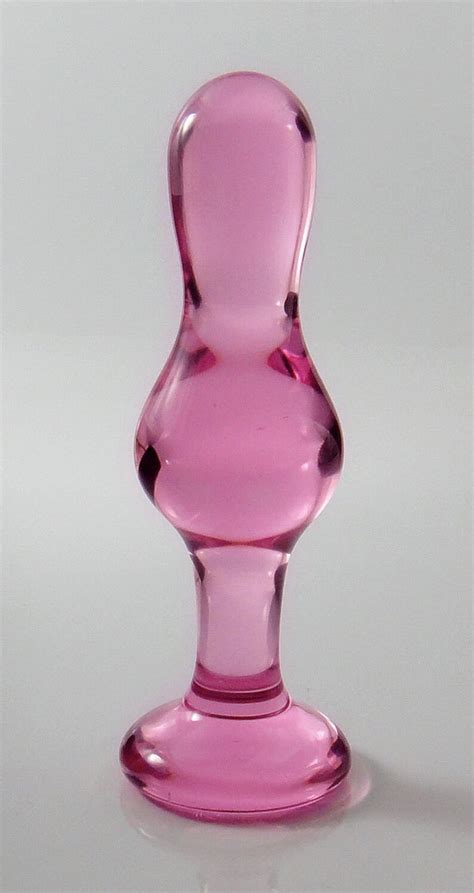 Small Pink Glass Stand Up Hourglass Butt Plug Sex Toy Etsy
