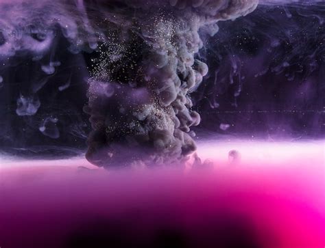 Abstract Pink Haze In Dark Liquid Photo Free Download