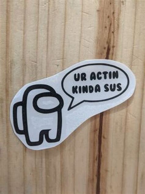 Among Us Video Game Crewmate Actin Sus Vinyl Decal Sticker Etsy
