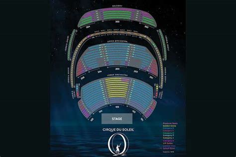 Cirque Du Soleil O Seating Chart With Seat Numbers Elcho Table