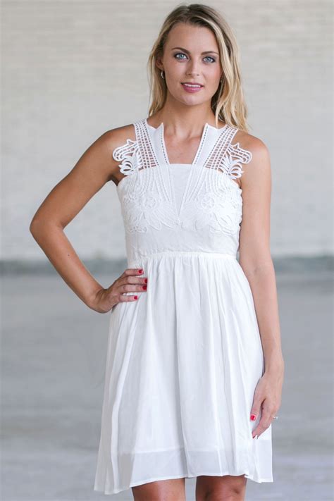 White Summer Dress Cute Sundress Online White A Line Party Dress Lily
