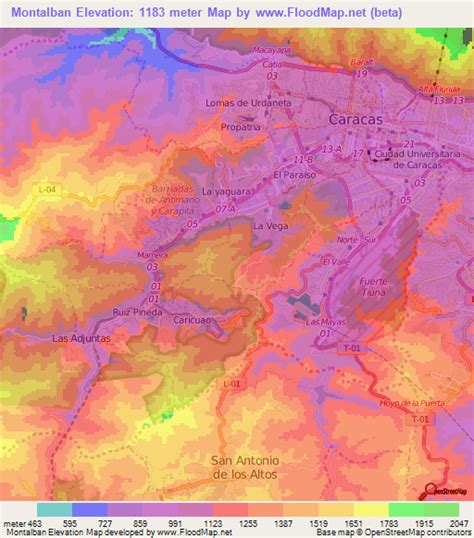 Elevation Of Montalbanvenezuela Elevation Map Topography Contour