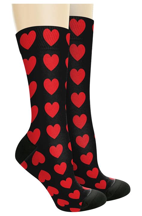 Couples Ts Red Heart Socks Heart Valentines Day Ts For Novelty Crew Socks Ebay