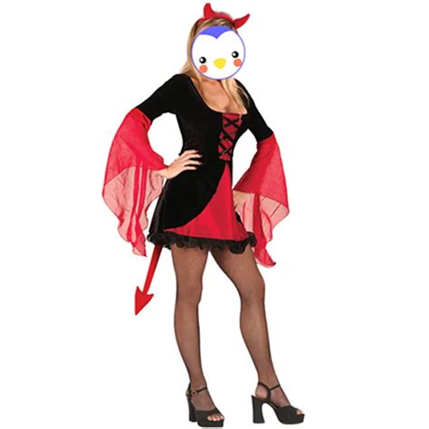 Halloween Party Devil Costume New Fashion Adults Sexy Red Hot Devil