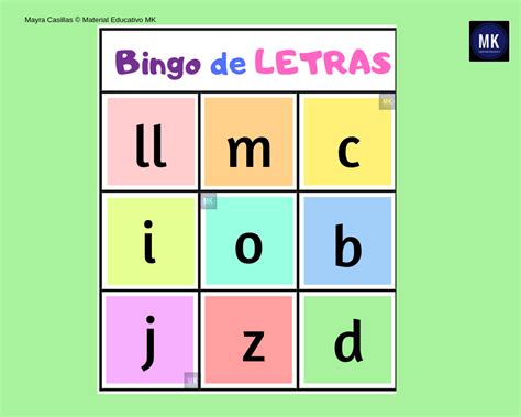 Bingo De Letras Para Imprimir 【para Preescolar Y Primaria】