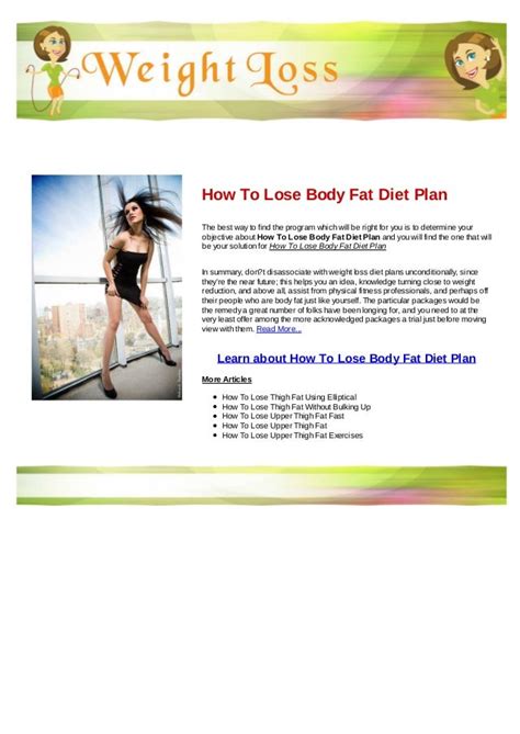 A Beginners Guide To Losing Body Fat Diet Meal Plan To Lose Body Fat Feb 07 · With An