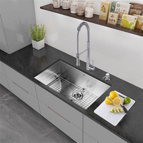 Home construction & decoration kitchen sink stainless steel kitchen sink 2021 product list. VIGO 30" x 19" Undermount Single Bowl 16 Gauge Stainless ...