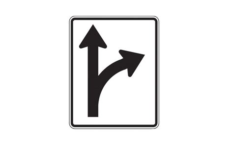 Arrows Right Turn And Straight Sign R3 6r Traffic Safety Supply Company