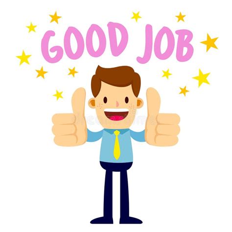 Businessman With Two Thumbs Up Saying Good Job Stock Vector