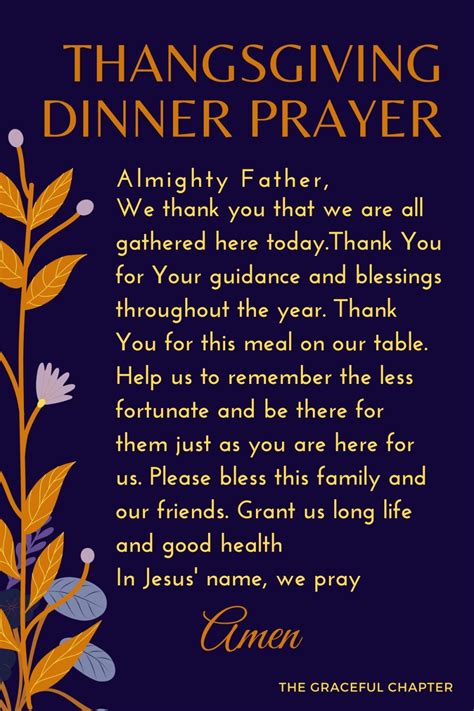Thanksgiving Dinner Prayer Thanksgiving Dinner Prayer Dinner Prayer