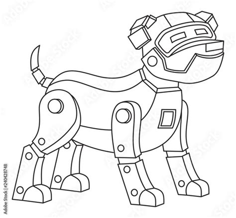 Robot Dog Printable Coloring Page For Kids Stock Vector Adobe Stock