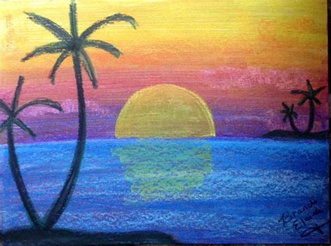 Sunset Scenery Drawing Oil Pastel Drawing Easy For Kids Girls Fashions