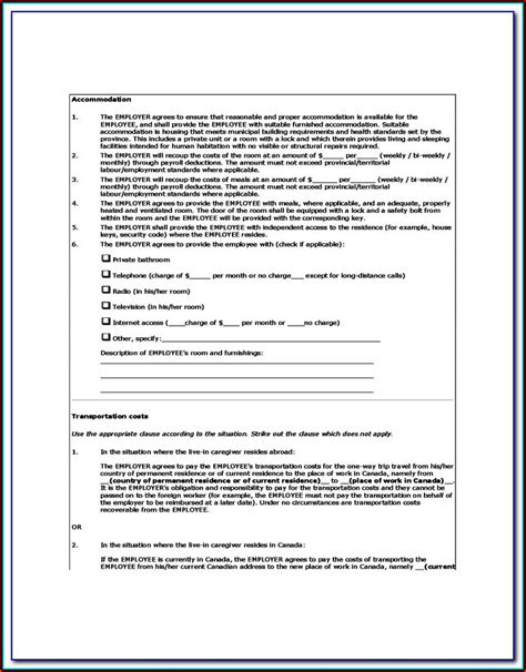Caregiver Contract Agreement Template