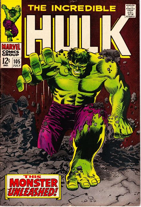 The Incredible Hulk 105 1st Series 1962 1999 July 1968 Etsy Marvel