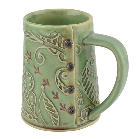 Creative With Clay Hand Built Coffee Mug Soft Green Hand Built