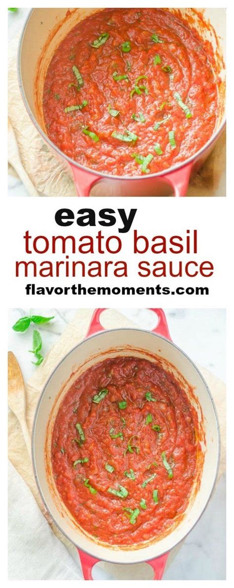 Easy Tomato Basil Marinara Sauce Is A Fresh And Tasty Homemade Marinara That Takes Minutes To