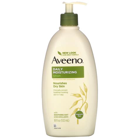 This daily body lotion replenishes moisture for softer and smoother skin. Aveeno, Daily Moisturizing Lotion, Fragrance Free, 18 fl ...