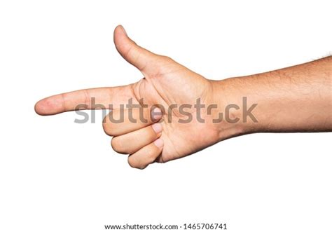 Hand Fingers Set Into Gun Gesture Stock Photo Edit Now 1465706741