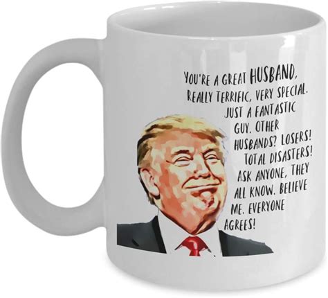 Amazon Com Trump Coffee Mug For Husband Political Satire Ceramic White Coffee Mug Kitchen Dining