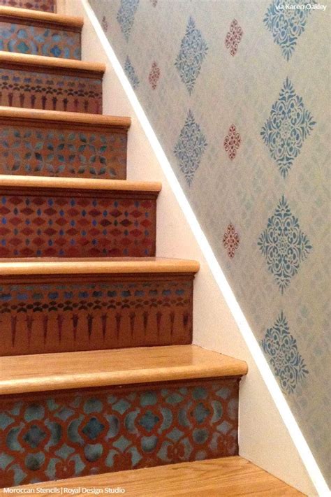 12 Stencil Ideas For Your Stairs Paint Stair Risers With Diy Design