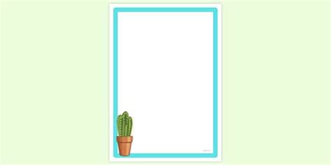 Free Cactus Page Border Printable Page Borders Twinkl