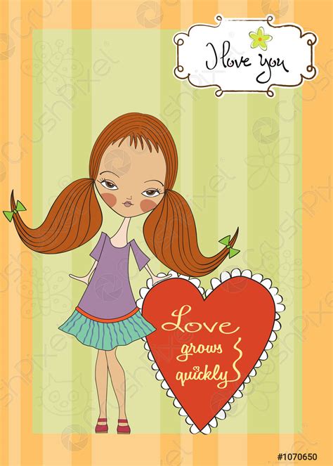 Pretty Young Girl In Love Stock Vector Crushpixel