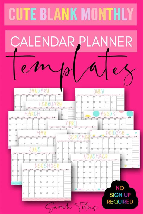 Free Blank Monthly Calendar Printables Find A Free Printable