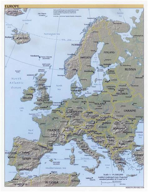Large Political Map Of Europe 1999 Europe Mapslex World Maps