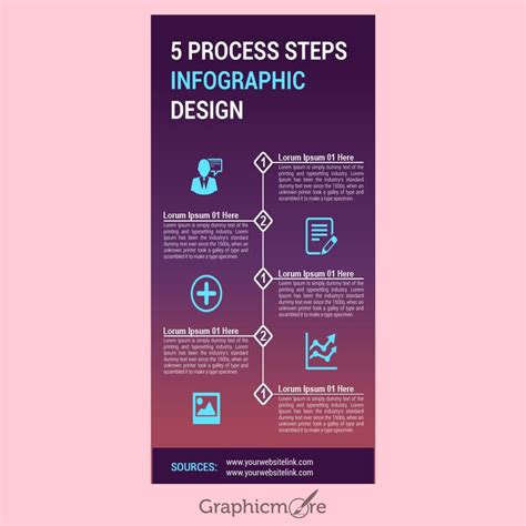 5 Process Steps Infographic Design Free Psd File Infographic Design