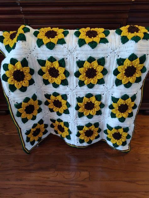 Cheerful Sunflower Afghan Free Shipping To Us Crochet Crochet