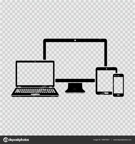 Electronic Devices Icons On Transparent Background ⬇ Vector Image By