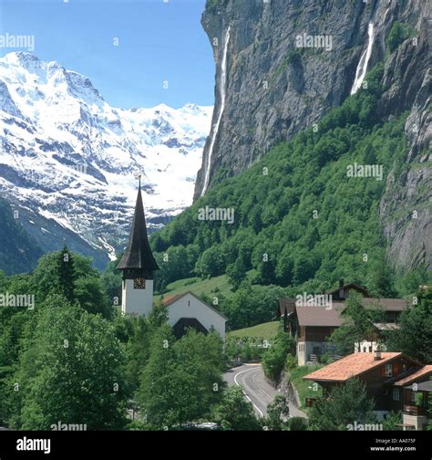 Lauterbrunnen Village Near Interlaken Switzerland Stock Photo Alamy