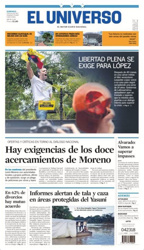 Periódico El Universo Ecuador Ecuador Periódicos De Ecuador Toda