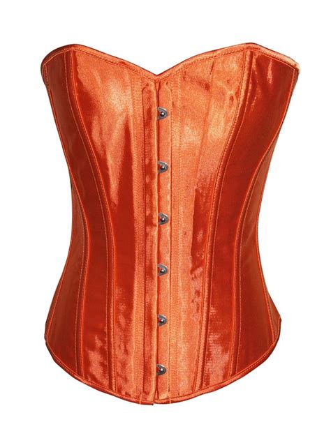 Orange Satin Lace Up Strong Boned Corset Orange Satin Corsets And Bustiers Bustier Top