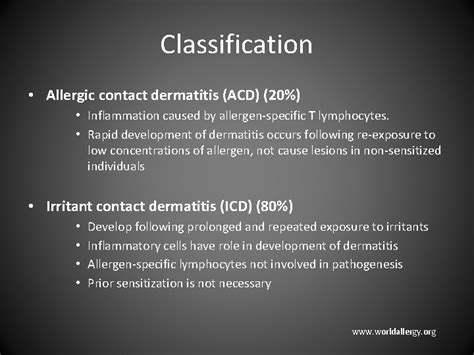 Contact Dermatitis Journal Club Outline Introduction Classification