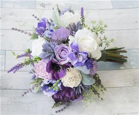 Natural Touch Purple Lilac Succulent Sprays Bouquet A Freshly Gathered
