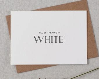I Ll Be The One In White Wedding Card To Groom Bride To Etsy
