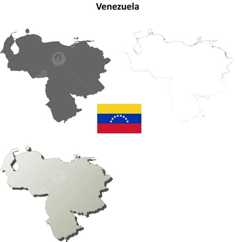 Conjunto De Mapas De Contorno De Venezuela Mapa Del Estado Mapa 3d