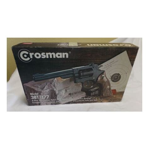 Vintage Crosman 38t 177 Airgun Pistol And Leather Holster Plus Pellets