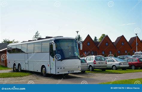 Parked Bus And Cars Editorial Stock Photo Image Of Sianozety 60915678