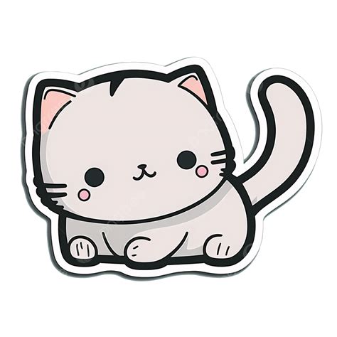 Lindo Gato Pegatina Dibujos Animados Gatito Gatito Png Etiqueta