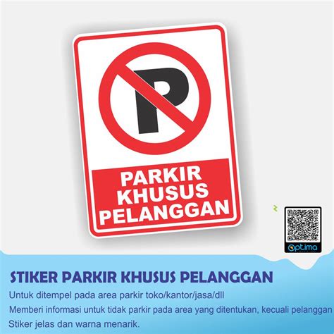 Jual Stiker Parkir Khusus Pelanggan Merah X Cm Shopee Indonesia